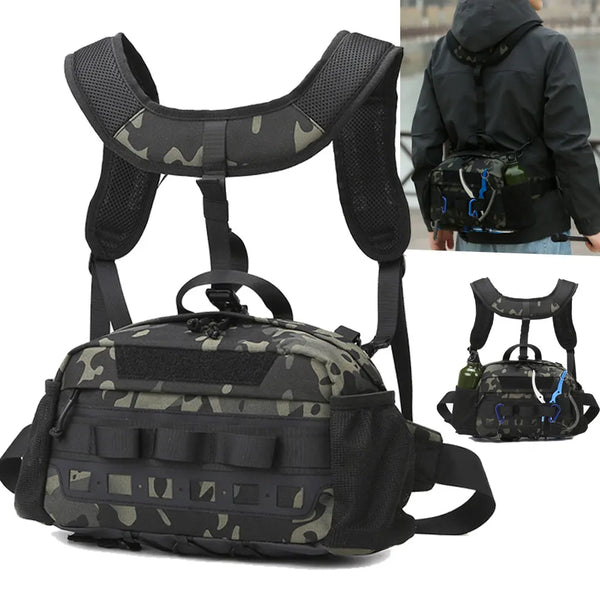 aktische Outdoor-Hüfttasche GearFlex Pro | 30 × 11 × 17 cm | Molle-System, Mehrfachtaschen & Tragekomfort | Für Angeln, Wandern & Camping