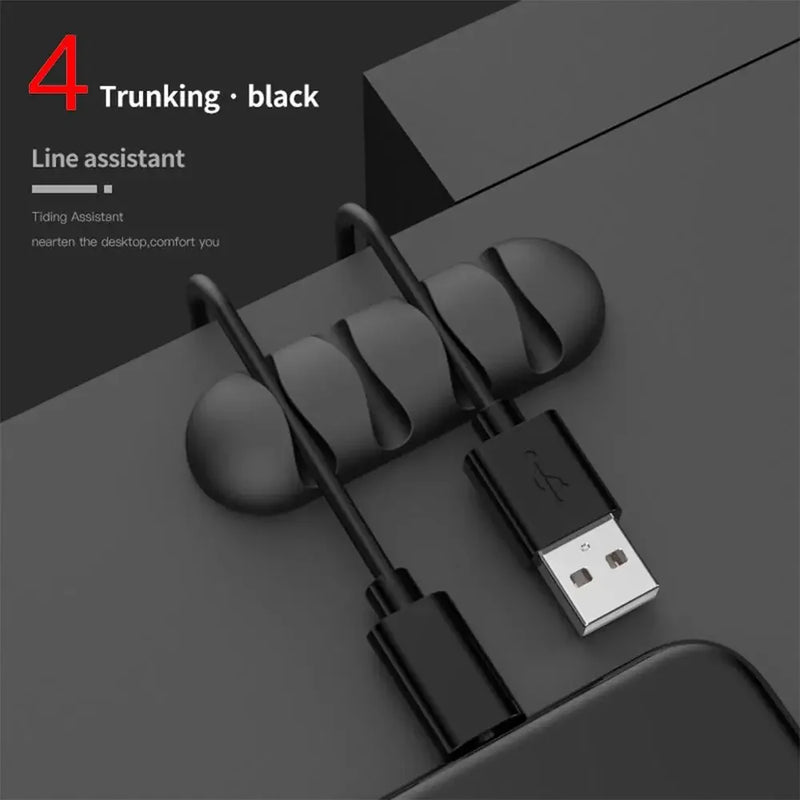 KabelFix Clip | Silikon Kabelhalter | Selbstklebend & Flexibel | Für USB, Kopfhörer & Ladekabel