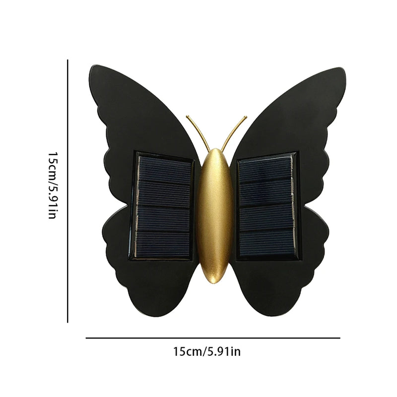 Lumora FlyGlow Solar Wandleuchte Schmetterling | Mit Bewegungsmelder & Auto On/Off | IP65 Wasserdicht | Für Garten & Eingang