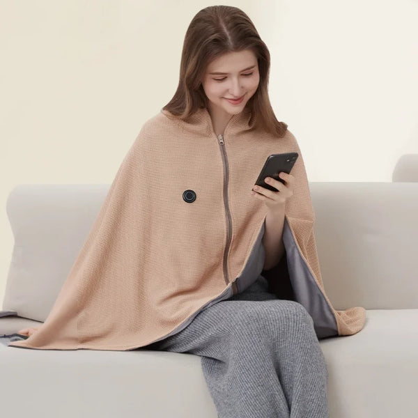 CozyTherm Wear USB-Heizdecke zum Tragen | 150 × 85 cm | 3 Temperaturstufen | Maschinenwaschbar & Tragbar