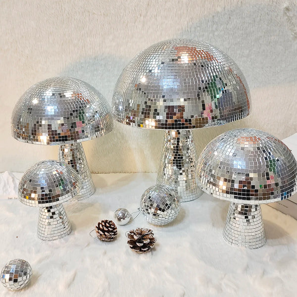 MIRALUX Disco Kugel Pilz | Spiegel-Mosaik | Party- & Hochzeitsdeko | 14–23 cm