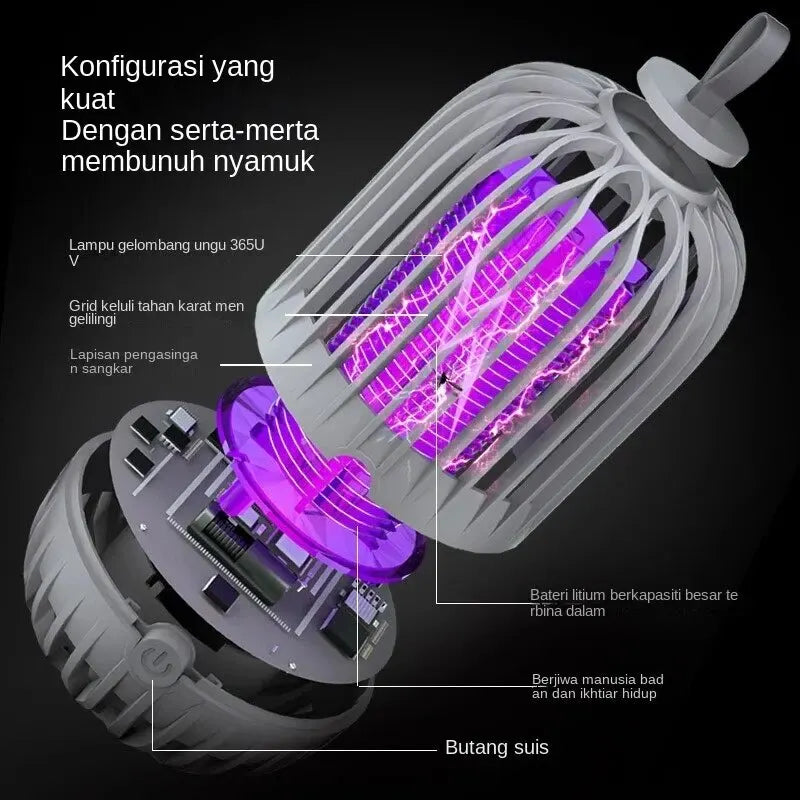 Zappora Elektrische Mückenfalle | LED UV-Licht | USB Ladefunktion | 13,5×8,5 cm | Für 100 m²