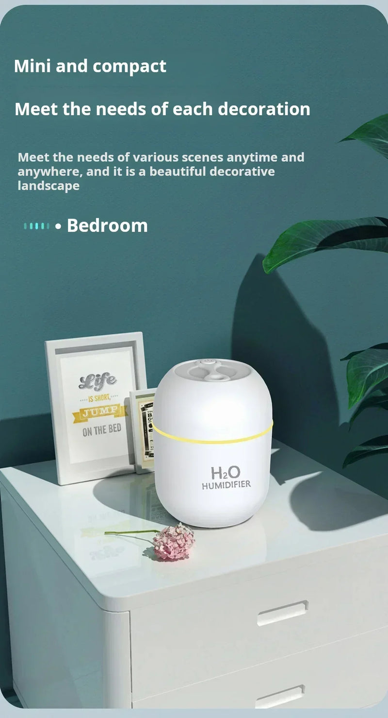 AEROAURA Mini Luftbefeuchter | Flüsterleise <36 dB | LED Stimmungslicht | Automatische Abschaltung