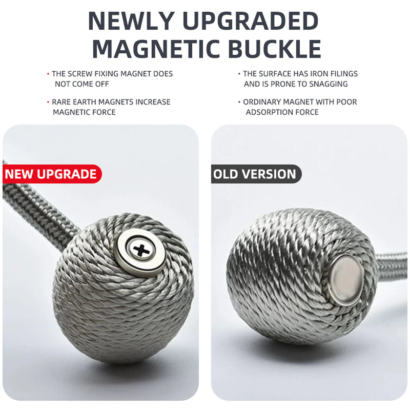 MagnoLuxe Vorhanghalter 2er-Set | Magnetische Kugel-Gardinenhalter im modernen Design | Flexible Kordel-Vorhangbinder für Wohnzimmer & Schlafzimmer