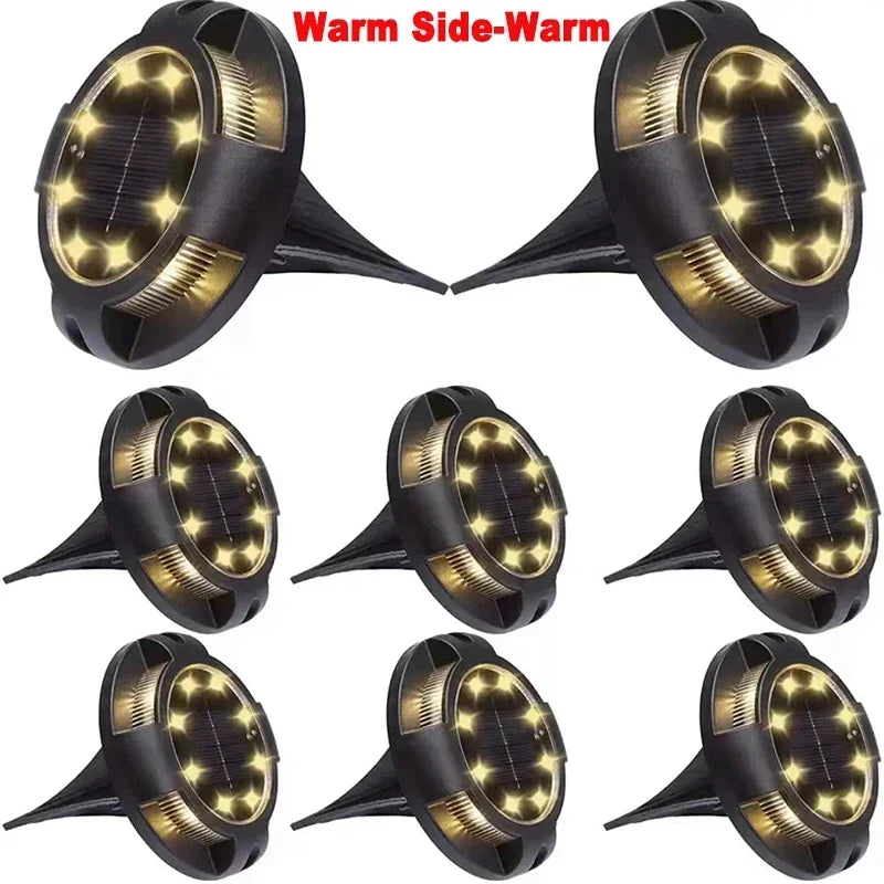 LumiTera GroundGlow 12 Solar-Bodenleuchte 12 LEDs | Edelstahl IP65 | Automatischer Dämmerungssensor | Für Garten, Terrasse & Wegbeleuchtung