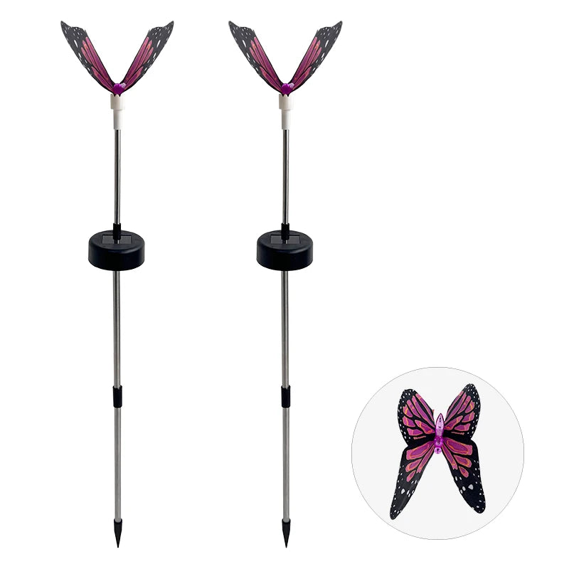 LichtFlügel Solar-Schmetterlingslichter 2er-Set | Bunt & Stimmungsvoll | Für Garten, Balkon, Feste & Hochzeiten