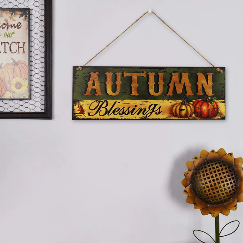 Holz-Willkommensschild HarvestWelcome | Herbst- & Erntedank-Deko für Tür & Garten