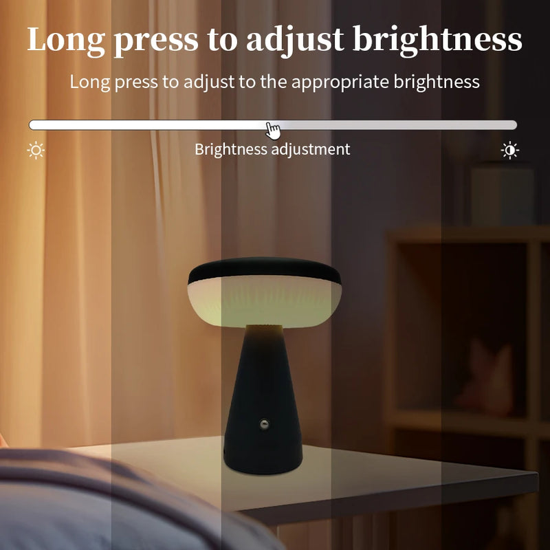 LumiShroom | LED Pilz Tischlampe | Wiederaufladbar & Dimmbar | Kabellose Design-Leuchte für Schlafzimmer, Wohnzimmer & Bar