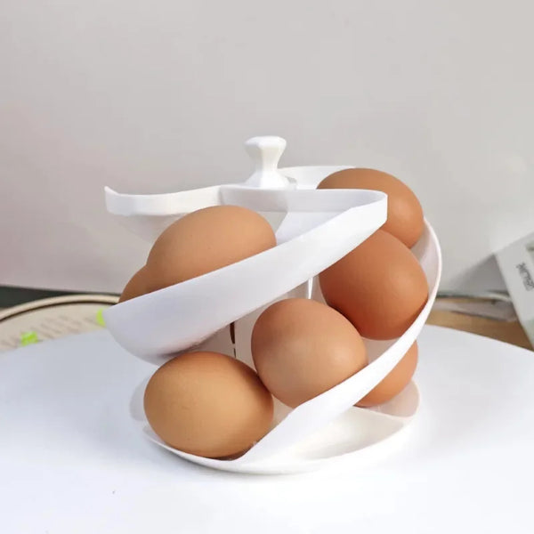 Eierhalter RollEgg | Automatischer 3D-Rollmechanismus | Platzsparender Organizer | Für bis zu 18 Eier