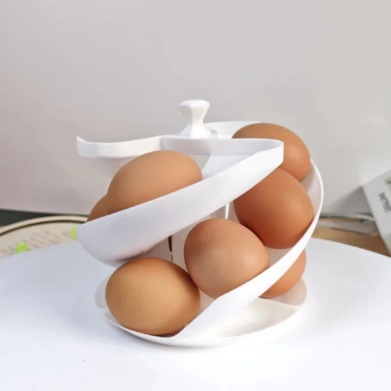 Eierhalter RollEgg | Automatischer 3D-Rollmechanismus | Platzsparender Organizer | Für bis zu 18 Eier