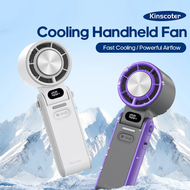 CoolityGo Handventilator mit Ice-Cool-Technologie | 100 Geschwindigkeitsstufen | 3600mAh Akku | Faltbar & Ultraleicht