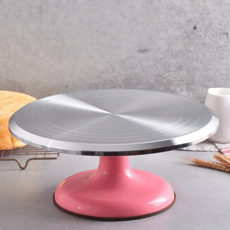 Bakello Tortendrehteller Aluminium 25 cm | Rutschfest & drehbar | Profi-Kuchendrehscheibe für Backen & Dekorieren