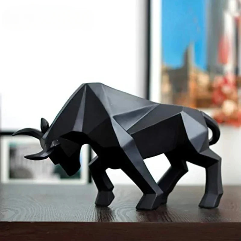 ToroArte Stier Skulptur | Nordic Design | Harzfigur Modern | 35 cm / 26 cm