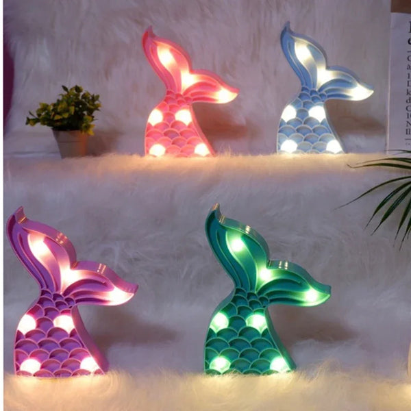 Meerjungfrau Lampe LumoTail | LED Nachtlicht | Warmweiß | Kinderzimmer & Partydeko