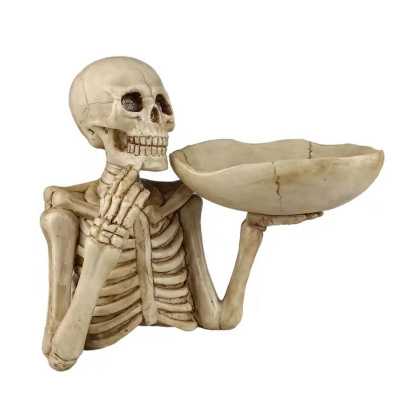 SkullServe | Schädel Deko-Tablett aus Harz | Gothic & Halloween Akzent | Vielseitig nutzbar