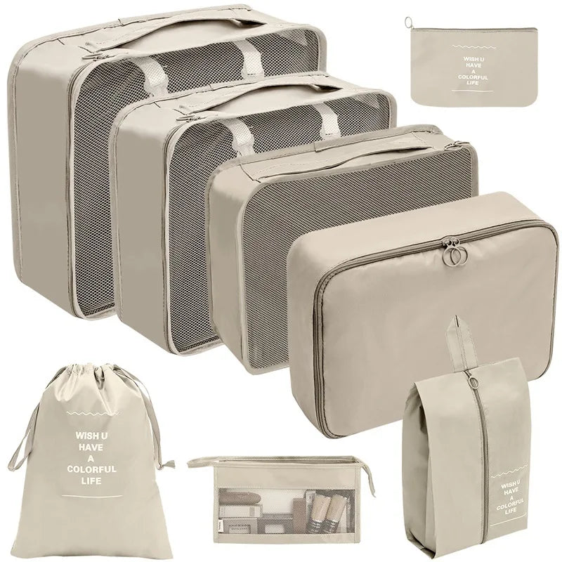 PackWunder Reise-Organizer Set 7/8/9/10-teilig | Faltbare Koffer-Organizer | Für Kleidung, Schuhe & Accessoires