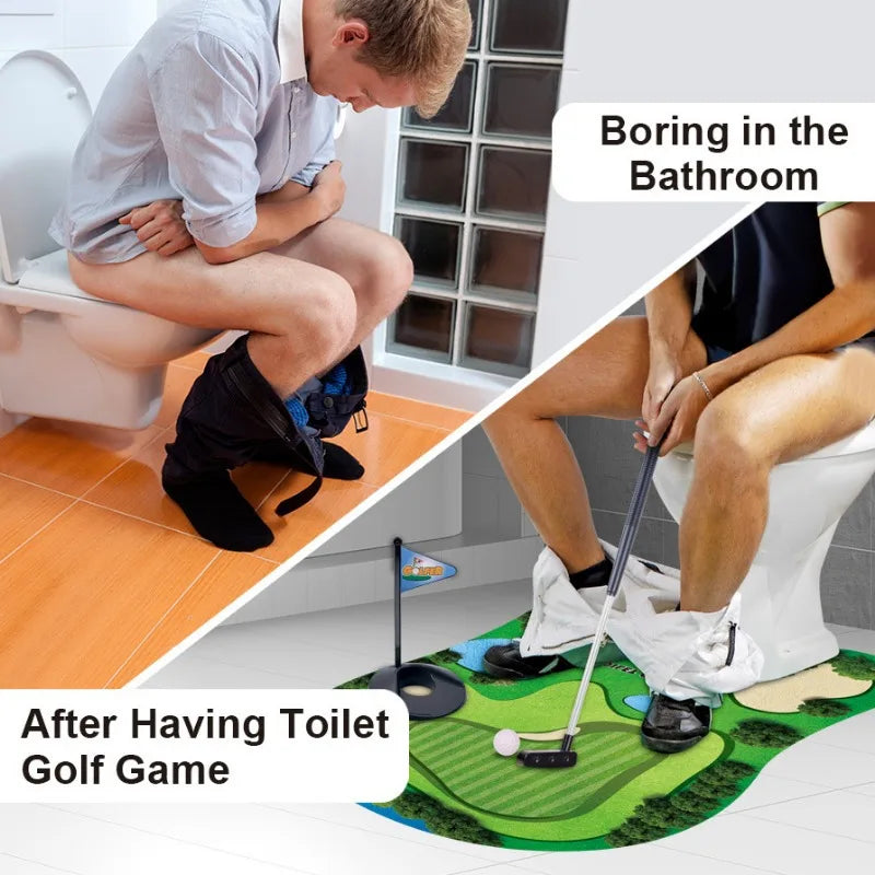 Toiletten-Golf Set | Lustiges Mini-Golfspiel fürs Badezimmer | Perfektes Geschenk für Männer | Golfinity