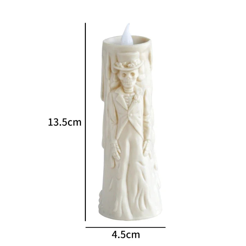 Halloween-Kerze CreepyFlame | Flackernde LED-Kerze | Schaurige Deko für Party, Fenster & Tisch