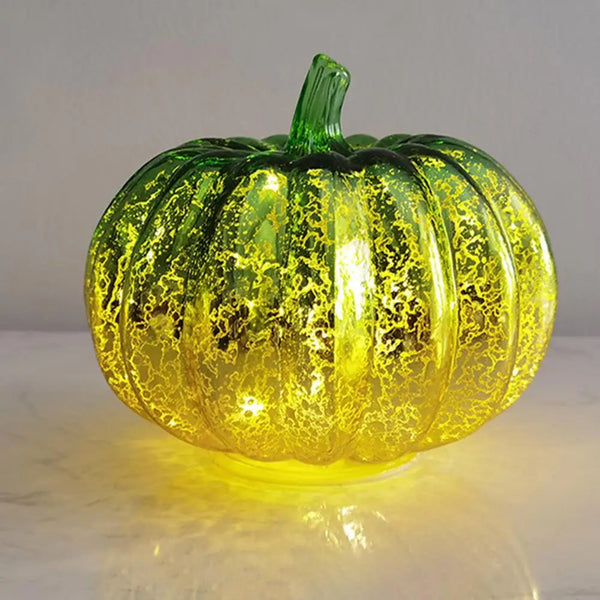 Aurelia Glow Glas-Kürbis Deko | Sternenhimmel-Design | LED & Timerfunktion | Herbst & Halloween