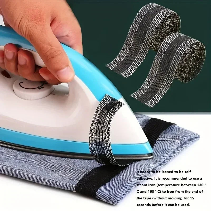 TextilEase Bügelfix Saumband 2m | Selbstklebendes Hosenkürzband | Kein Nähen nötig | Für DIY & Textilreparatur