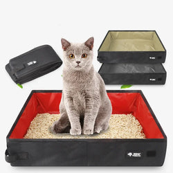 Faltbare Katzentoilette Travapet FlexPotty | Tragbare & wasserdichte Outdoor-Toilette für Katzen & kleine Hunde | 40×30×15 cm