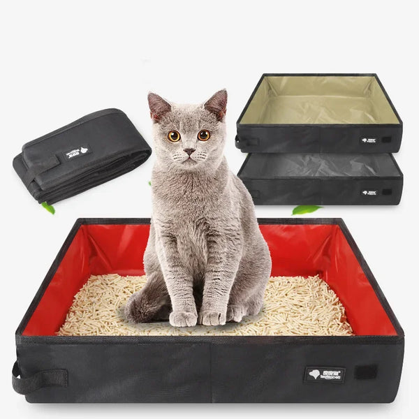 Faltbare Katzentoilette Travapet FlexPotty | Tragbare & wasserdichte Outdoor-Toilette für Katzen & kleine Hunde | 40×30×15 cm