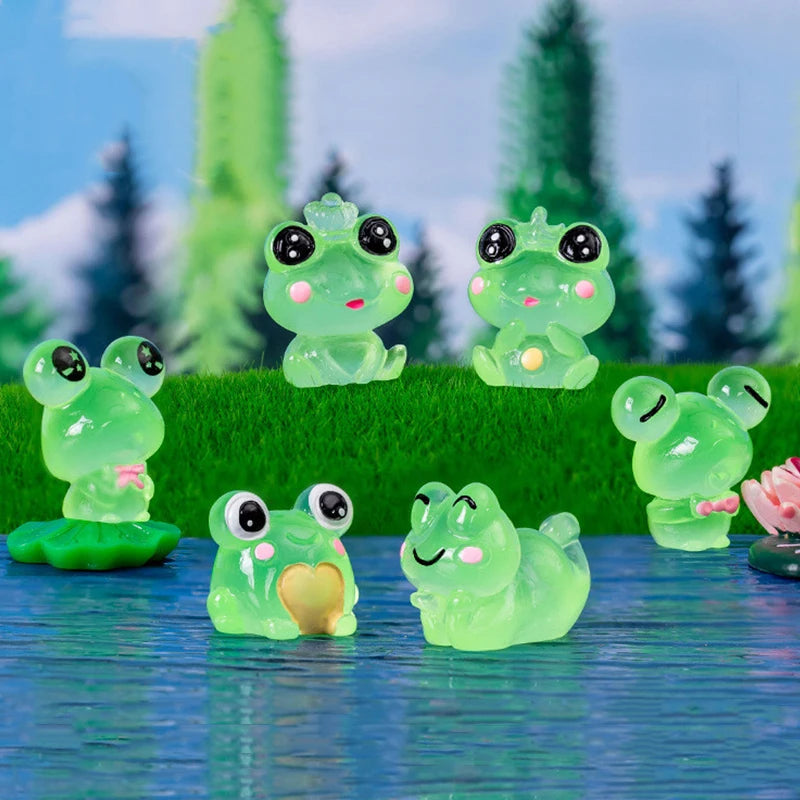 LumoFrosch Figuren-Set | Leuchtende Mini-Frösche | Für Feengarten, Aquarium & Deko