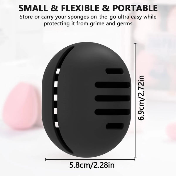 Silikon-Aufbewahrungsbox PuffaPod | Belüfteter Beautyblender-Behälter | Wiederverwendbar & Reisegeeignet | Flexibel & Hygienisch