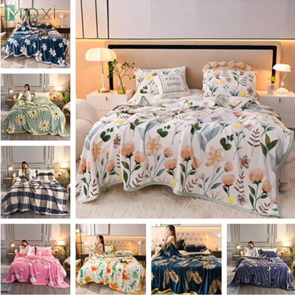 Flanell-Decke Coralia | Kariertes Design | Kuschelig & Flauschig | Für Sofa, Bett & Alltag