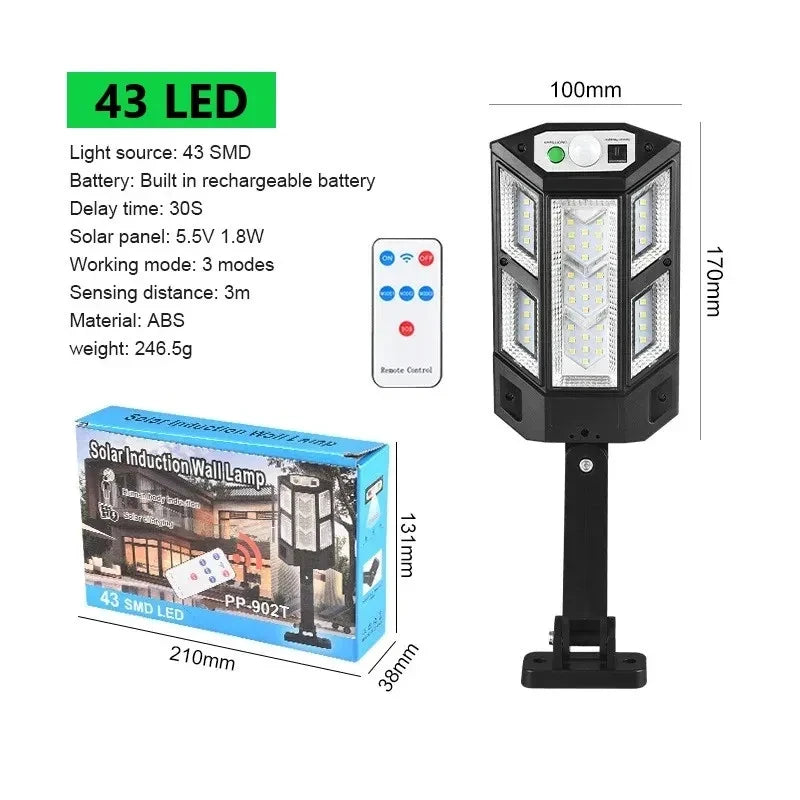 LUXARIS ProSolar 9900LM | Ultrastarkes Solarlicht mit Bewegungsmelder & Fernbedienung | 11000 mAh Akku | IPX6 Wetterfest