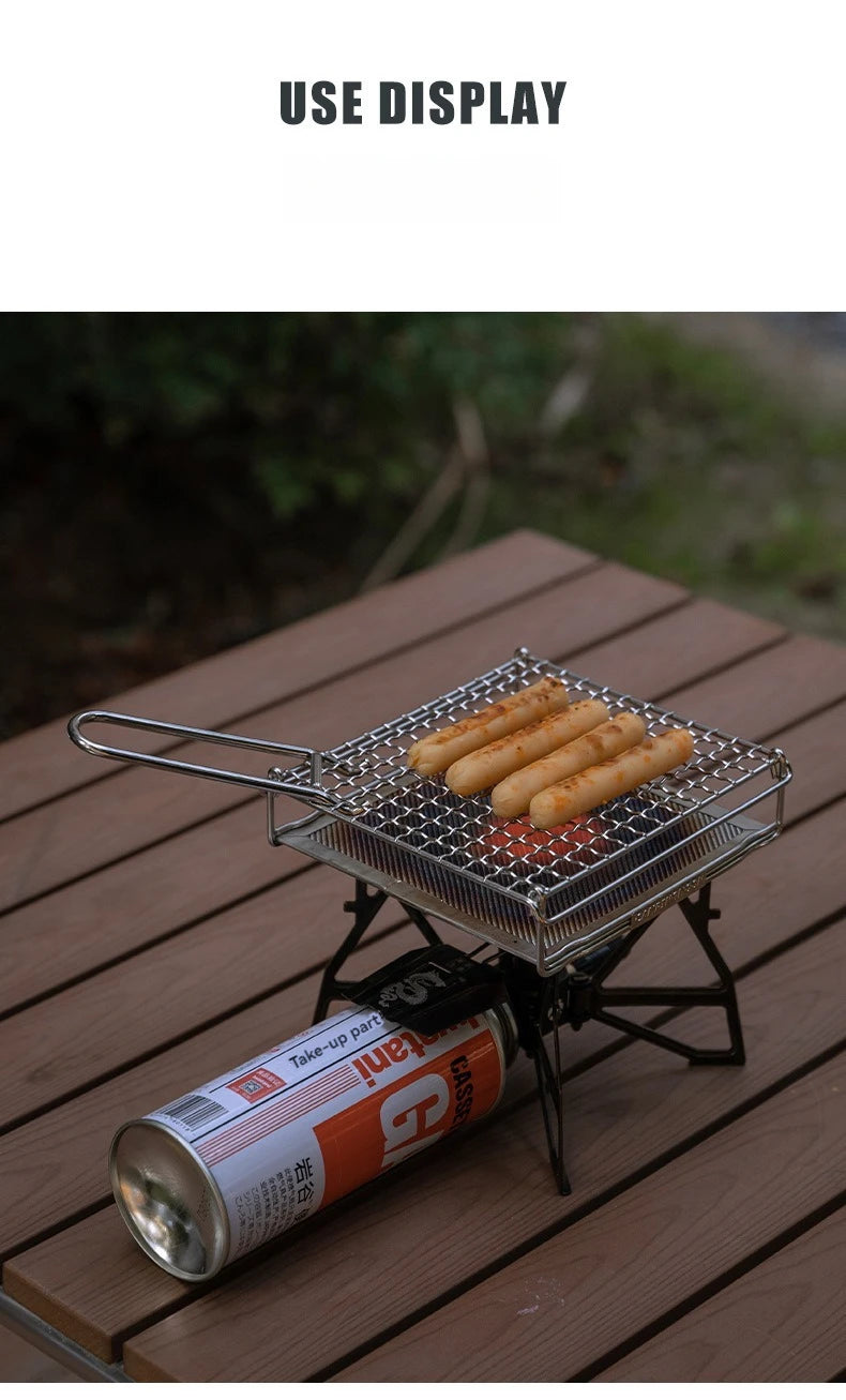 Flamvero Klappbarer Edelstahl-Toaströster | Modell S & M | Für Grill & Camping | Kompakt & robust