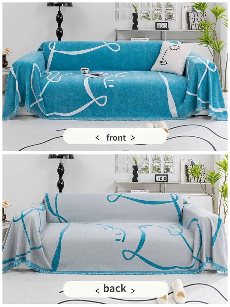 Velvyn | Chenille Sofaüberwurf | Vollständige Sofahusse & Decke in Schwarz | Staubdicht, Weich & Vielseitig | Waschbar & Pflegeleicht