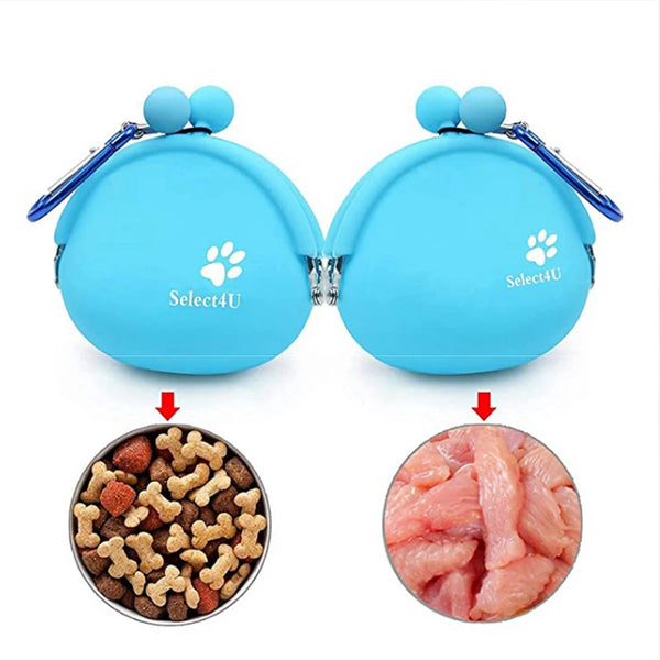 Treatico Silikon-Leckerlibeutel für Hunde | Mit Clip & Klettverschluss | Für Training, Spaziergang & Reisen | 9 × 9,5 cm