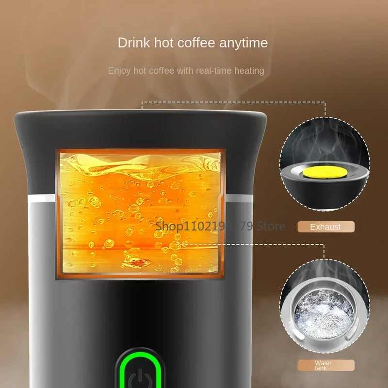 Brewvivo Elektrische Espressomaschine kabellos | 3-in-1 für Kapseln & Kaffeepulver | Tragbar für Reise, Auto & Camping