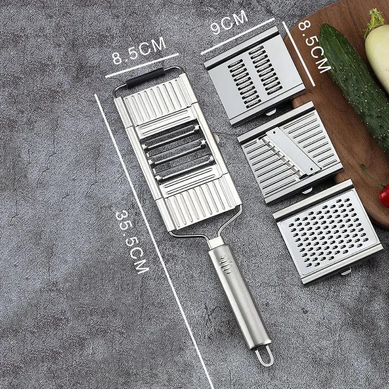Schnittmeister ProSlice 4-in-1 Gemüseschneider mit 4 Edelstahlklingen | Multifunktional für Gemüse & Obst