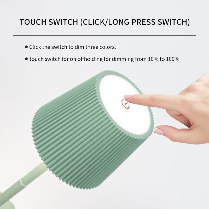 LumiStripe | LED Tischlampe mit Wireless Charging | Touch-Dimmung & USB-Akku | Modern & Minimalistisch