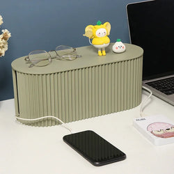 Ordixio Kabelmanagement Box 31×13,5×12,5 cm | Mit Deckel & Belüftung | Für Steckdosen, WLAN-Router & Ladekabel