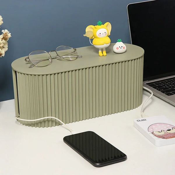 Ordixio Kabelmanagement Box 31×13,5×12,5 cm | Mit Deckel & Belüftung | Für Steckdosen, WLAN-Router & Ladekabel