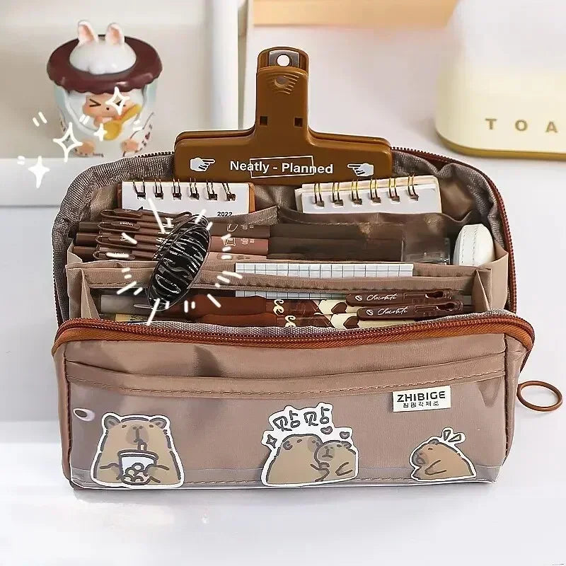 Federmäppchen KIDZORA CrystalBag | Transparent & Vielseitig | 10-Fächer Design | Große Kapazität für Schule & Freizeit
