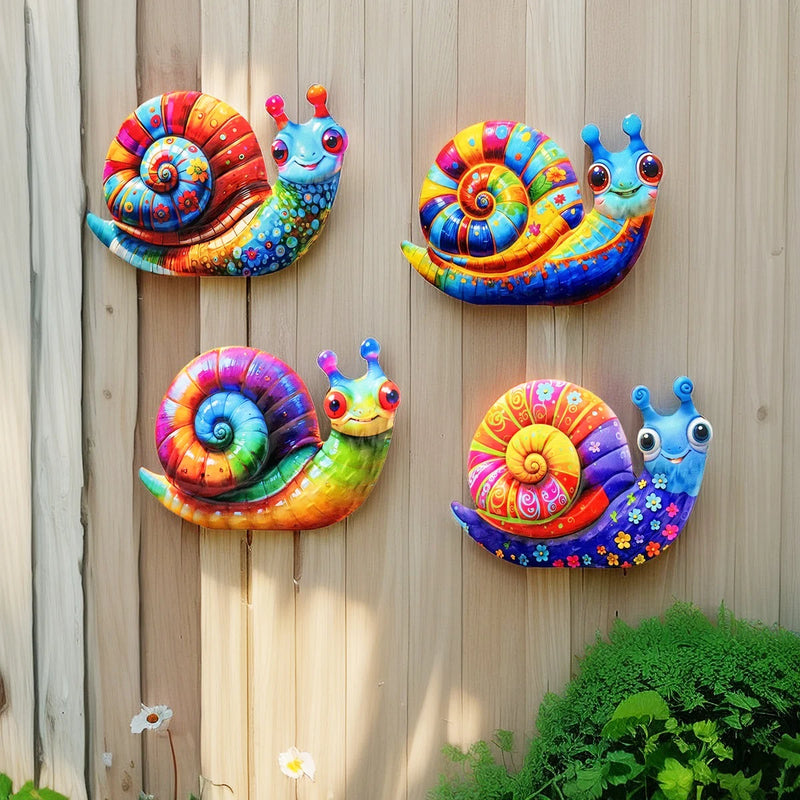 Gartentiva Metall-Wanddeko Schnecke | Wetterfeste Gartendeko aus Metall | Für Zaun, Terrasse & Innenräume | 21,5 × 13,5 cm