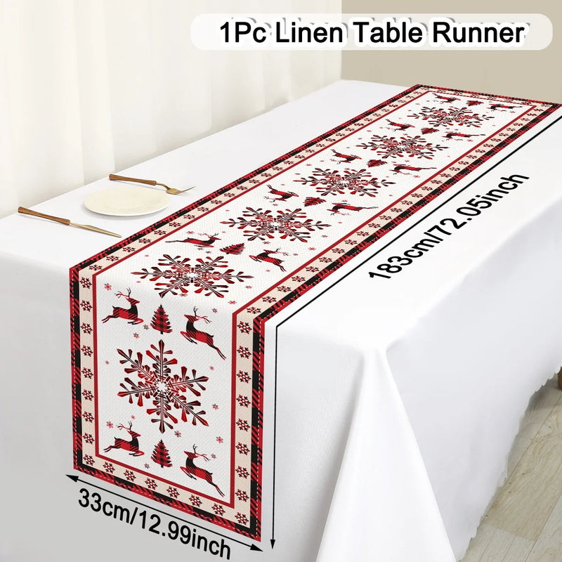 Festivara | Weihnachts-Tischläufer | Leinenoptik | Festliche Dekoration für Esstisch & Kommode | 2025