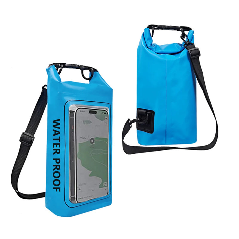 AquaVault Wasserdichte Dry Bag 2L | Mit Touchscreen-Fenster | Outdoor Tasche für Kajak, Trekking & Wassersport