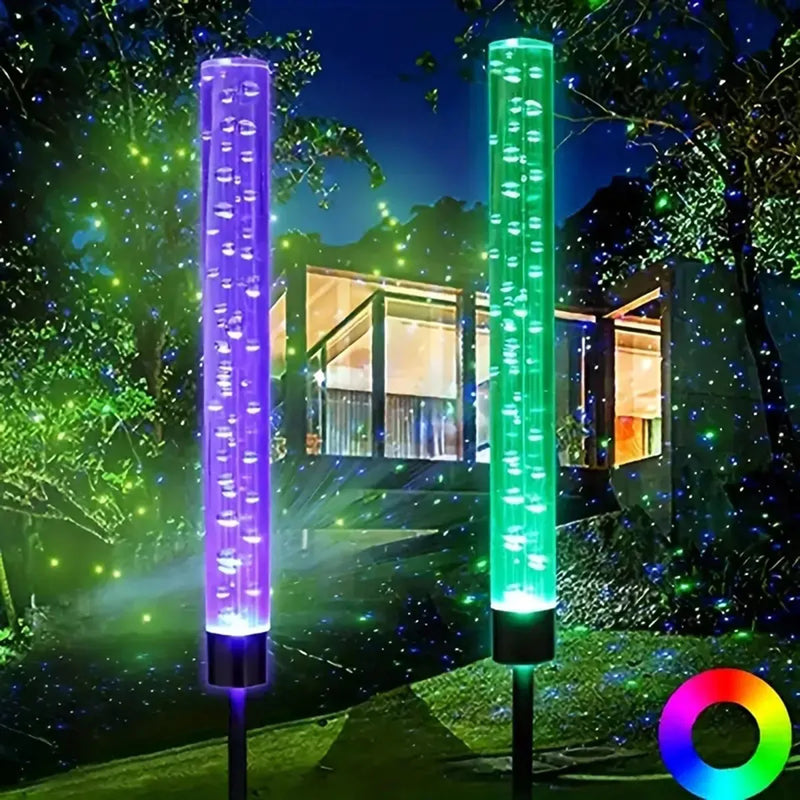 GlowBloom | Solar-Gartenlicht mit Blaseneffekt | Farbwechsel LED | Für Terrasse, Rasen & Wegbeleuchtung