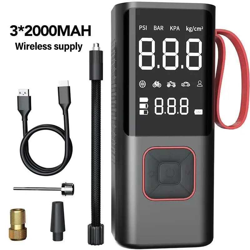 Digitale Akku-Luftpumpe AirSure Pro | 150 PSI | 6000 mAh Powerbank | LED-Licht & Automatischer Stopp | Für Auto, Fahrrad, Ball & Mehr