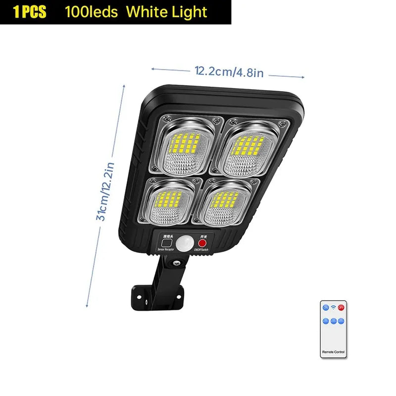 Solarstrahler LUMISUN Pro | 100/200 LEDs | IP65 Wasserdicht | Bewegungsmelder & Fernbedienung