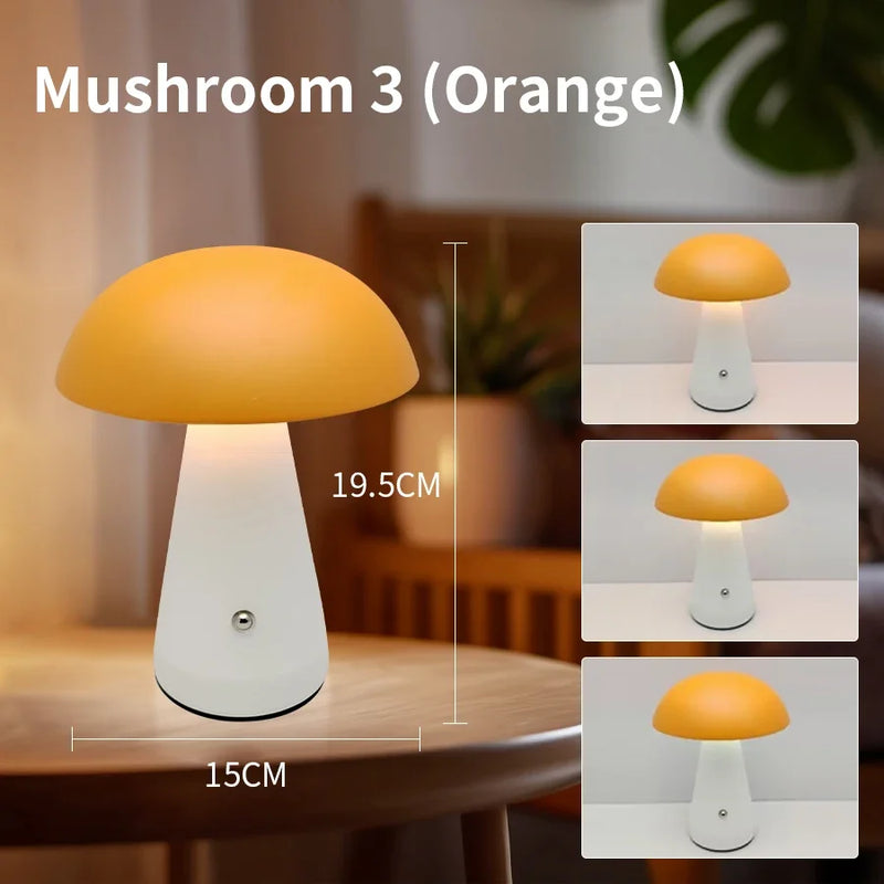 LumiShroom | LED Pilz Tischlampe | Wiederaufladbar & Dimmbar | Kabellose Design-Leuchte für Schlafzimmer, Wohnzimmer & Bar