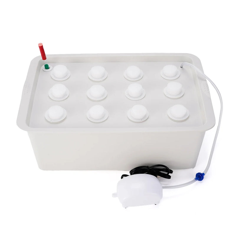 Hydroponisches Pflanzset GrowPure 12 | 12-Kammer-System mit Pumpe | 220 V | Für Kräuter, Gemüse & Setzlinge | 41×27,5×14 cm