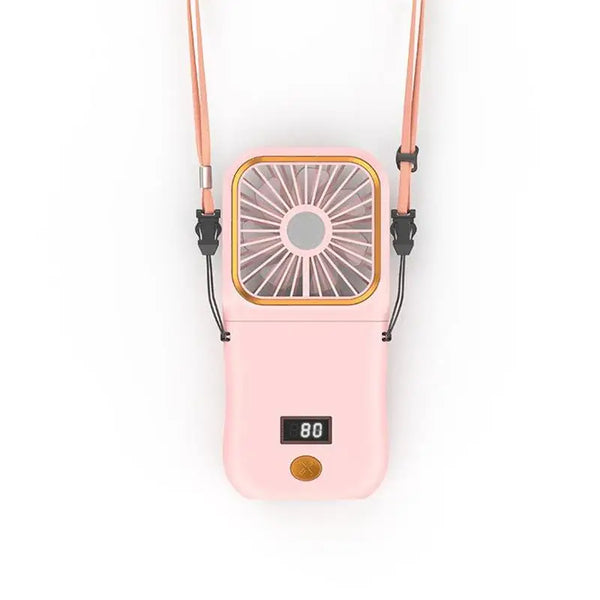 Airlio Faltbarer USB-Ventilator 3000mAh | 4-Stufen Luftkühler | Hand-, Tisch- & Halsventilator | Powerbank-Funktion | 180° Drehbar