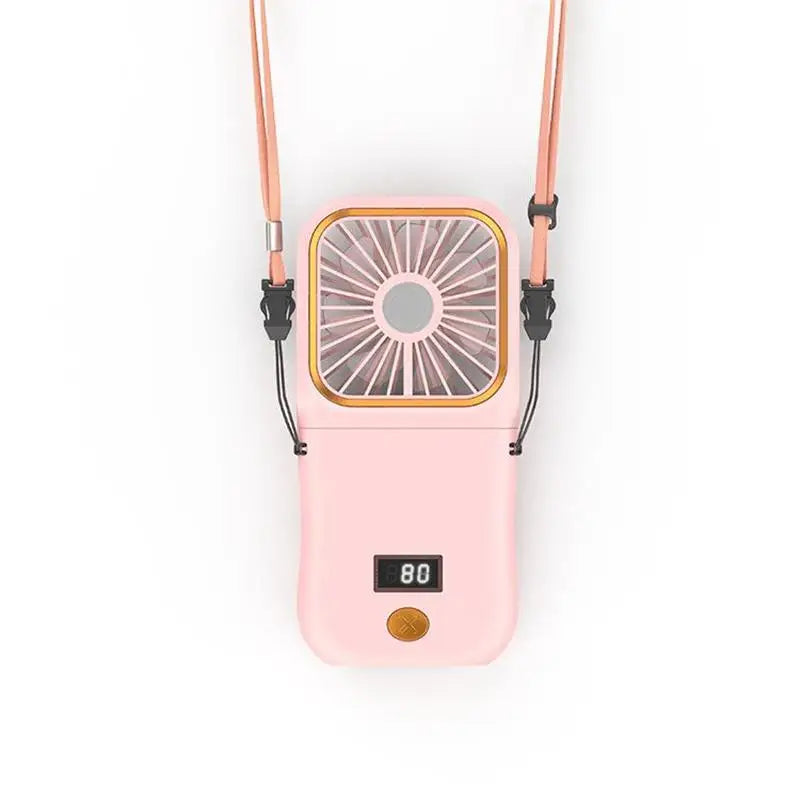 Airlio Faltbarer USB-Ventilator 3000mAh | 4-Stufen Luftkühler | Hand-, Tisch- & Halsventilator | Powerbank-Funktion | 180° Drehbar