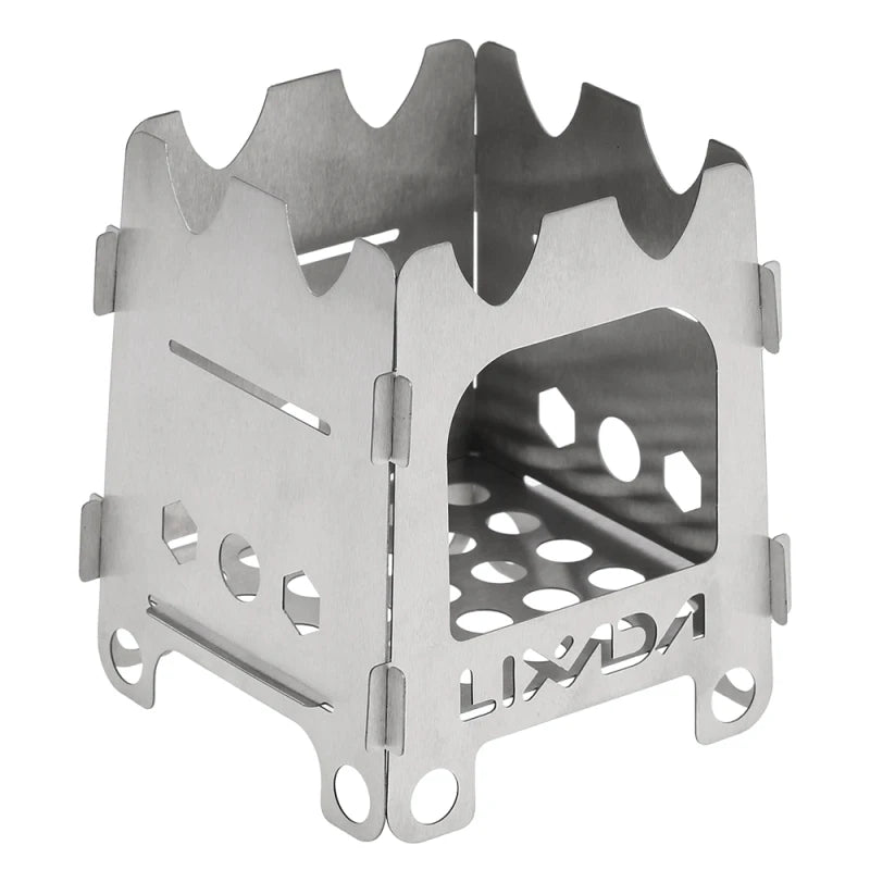 Tivaro Ultraleichter Titan-Holzkocher | Faltbar & tragbar | 12,8 × 11,5 × 16 cm | Für Camping & Trekking